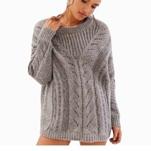 Urban Outfitters Ecote Gray Cable Knit Women's Sweater